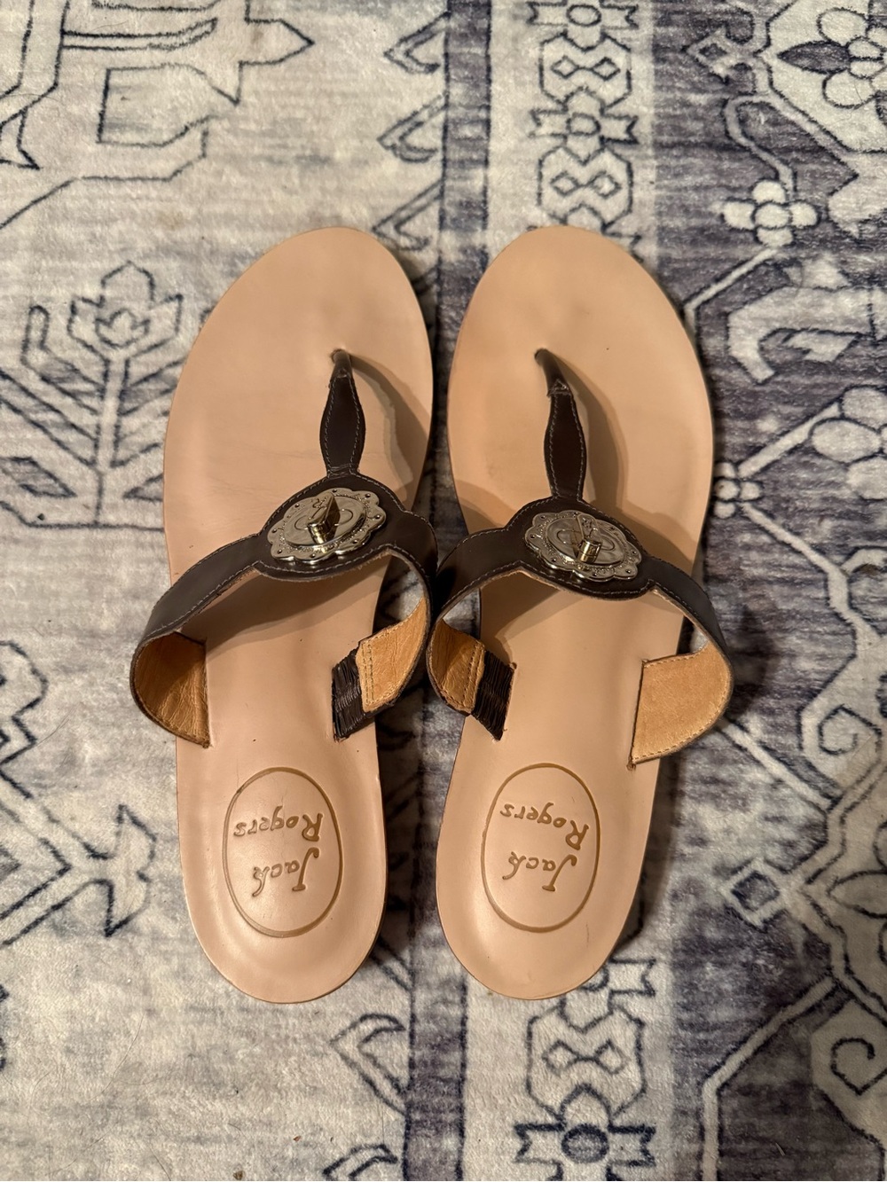 Jack Rodgers Larissa Sandal flip flop brown women’s 7.5